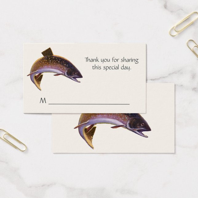 Vintager Bachforellenfisch, Sportfischer (Büro)