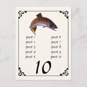 Vintager Bachforellenfisch, Sportfischer Postkarte