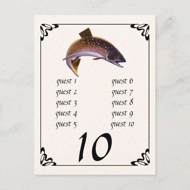 Vintager Bachforellenfisch, Sportfischer Postkarte (Vorderseite)