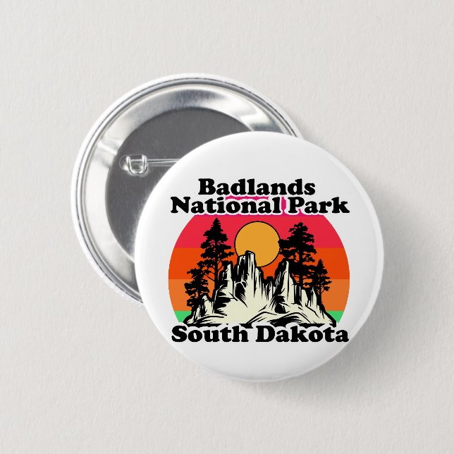 Vintager Badlands-Nationalpark Button (Vorne & Hinten)