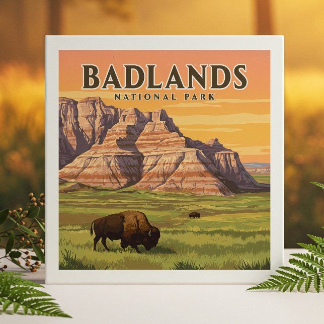 Vintager Badlands-Nationalpark Fliese (Von Creator hochgeladen)