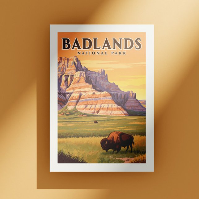 Vintager Badlands-Nationalpark Postkarte (Von Creator hochgeladen)