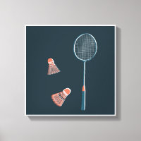Vintager Badminton Print - handgezeichnet für Sie!