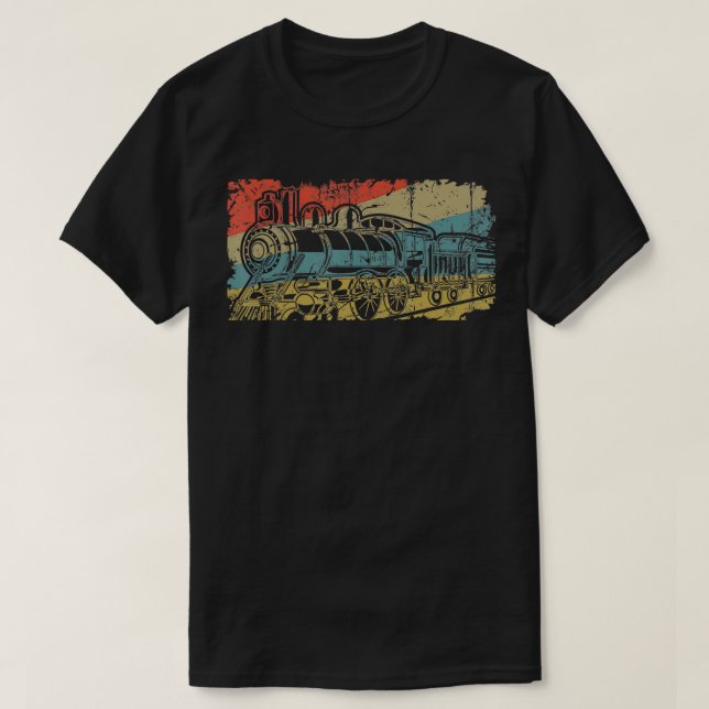 Vintager Bahnfächer Retro Bahnbetrieb und Bergstat T-Shirt (Design vorne)