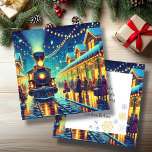 Vintager Bahnhof am Heiligabend personalisieren<br><div class="desc">Ein altmodischer Bahnhof zu Weihnachten Sogar wenn Leute kommen und versuchen,  es Zuhause zu machen. Vintage Retro-Vibes. Da der Schnee auf diese magische Nacht fällt,  wünsche ich Ihnen alles Gute und viel Schärfe. Eine hübsche personalisierte Urlaubskarte,  die Ihnen ein gemütliches und gemütliches Ambiente verleiht.</div>