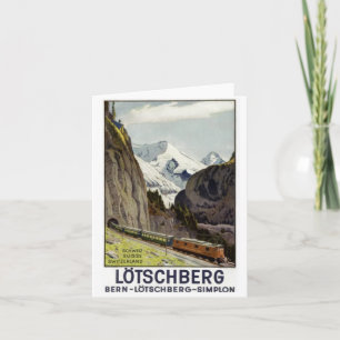 Vintager Bahnurlaub in der Schweiz Karte