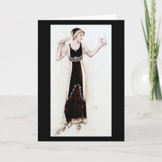 Vintager Bakst 1912 Mode-Druck-leere Karte KRW