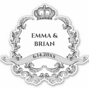 Vintager Banner Crown Wappen Aufkleber