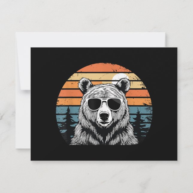 Vintager Bär mit Sonnenbrille (Vorderseite)