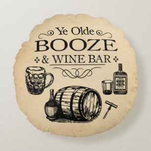 Vintager Bar Rundes Kissen