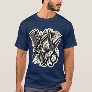 Vintager Barber Flash Tattoo T - Shirt 👕