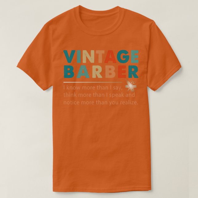 Vintager Barber weiß mehr T-Shirt (Design vorne)