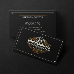 Vintager Barbershop Hair Cut Shaing Hair Stylist Visitenkarte