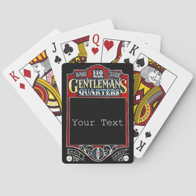 Vintager Barbershop Spielkarten (Rückseite)