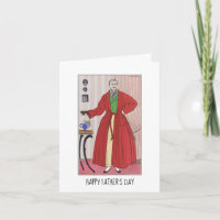 Vintager Barbier Man Robe Happy Vatertag
