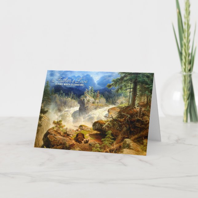 Vintager Bärenhugs Vatertag Karte (Vorderseite)