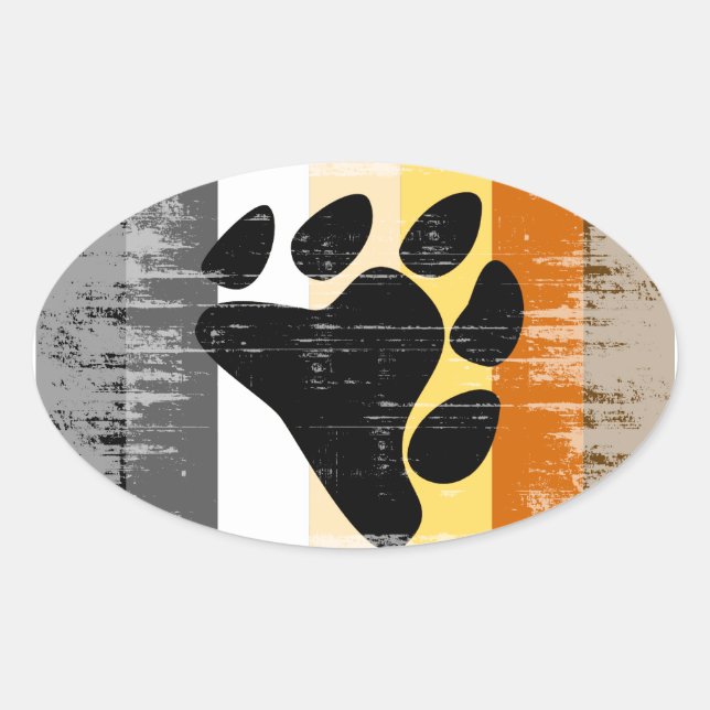 Vintager Bärenstolz Ovaler Aufkleber (Vorderseite)