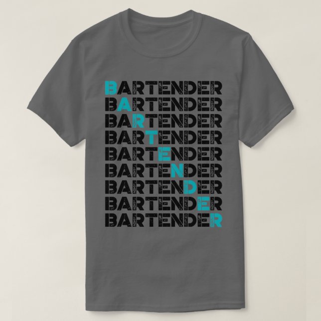 Vintager Barkeeper Retro Barkeeper 1 T-Shirt (Design vorne)