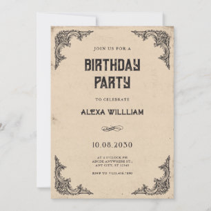 Vintager barocker Geburtstag Einladung