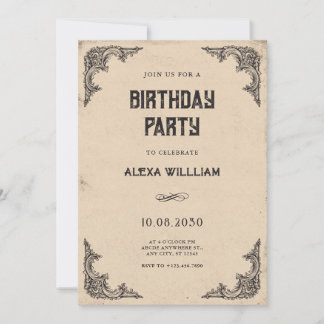 Vintager barocker Geburtstag Einladung