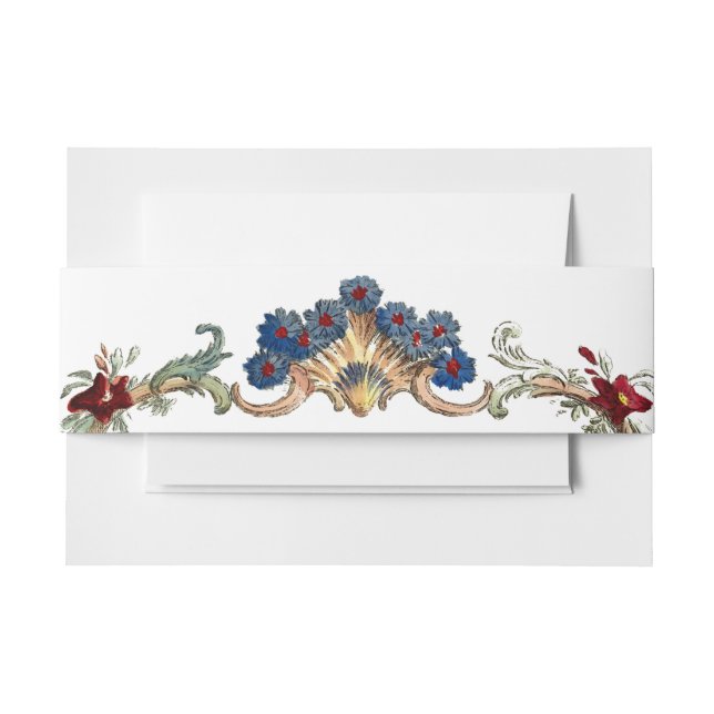 Vintager barocker Rokoko Farbflorale Border Einladungsbanderole (Vorderseite Beispiel)