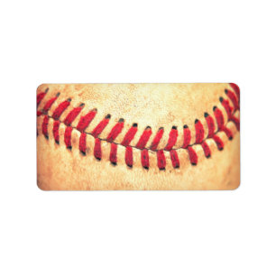 Vintager Basebalball Adressaufkleber