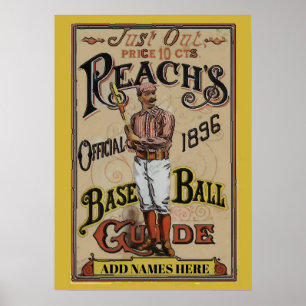 Vintager Baseball 1886 Text hinzufügen Poster