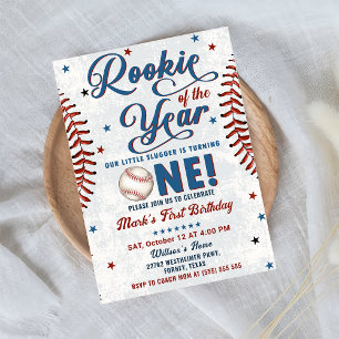 Vintager Baseball 1. Geburtstag Einladung