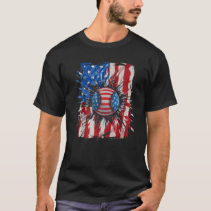 Vintager Baseball 4. Juli Männer USA Flagge T-Shirt