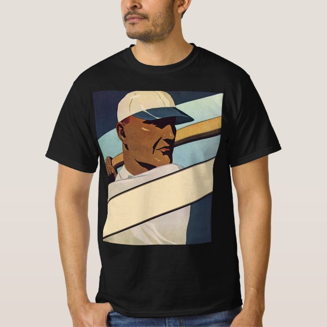 Vintager Baseball-Basketball, Stilkunst T-Shirt (Vorderseite)