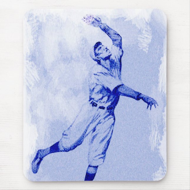 Vintager Baseball-Fielder-Maus-Pad Mousepad (Vorne)