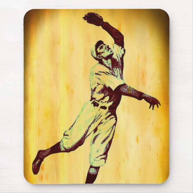 Vintager Baseball-Fielder-Maus-Pad Mousepad (Vorne)