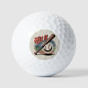 Vintager Baseball "Hit It" Retro Sports Golfball