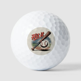 Vintager Baseball "Hit It" Retro Sports Golfball