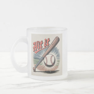 Vintager Baseball "Hit It" Retro Sports Mattglastasse
