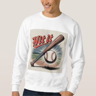 Vintager Baseball "Hit It" Retro Sports Sweatshirt