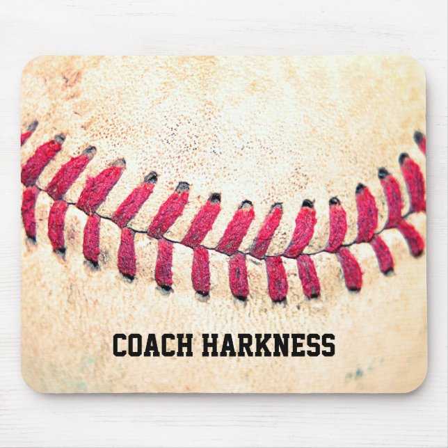 Vintager Baseball-individueller Name Mousepad (Vorne)