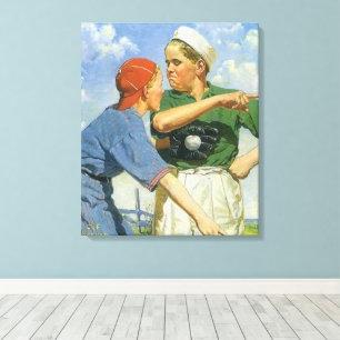 Vintager Baseball, Kinder, Sportler Leinwanddruck