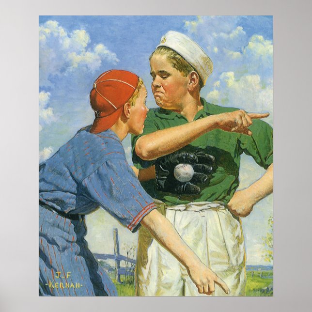 Vintager Baseball, Kinder, Sportler Poster (Vorne)