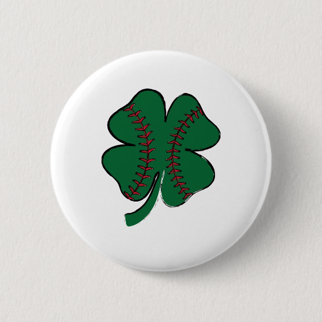 Vintager Baseball-Kleeblatt St Patrick's Day Button (Vorderseite)