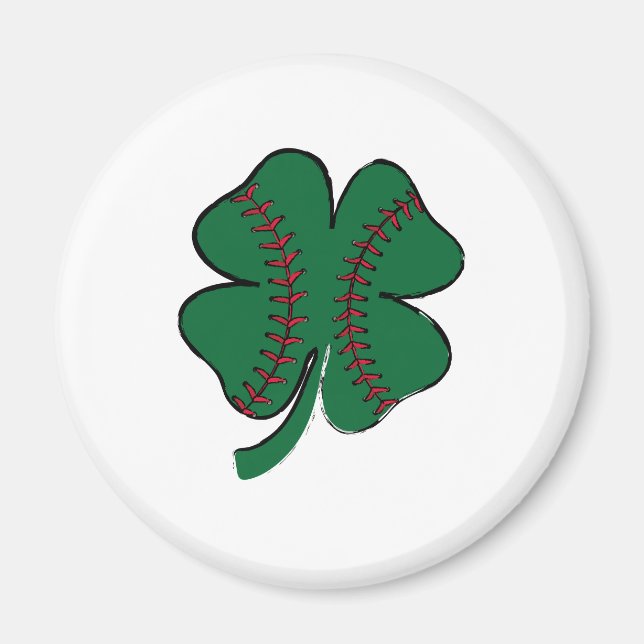 Vintager Baseball-Kleeblatt St Patrick's Day Magnet (Vorne)