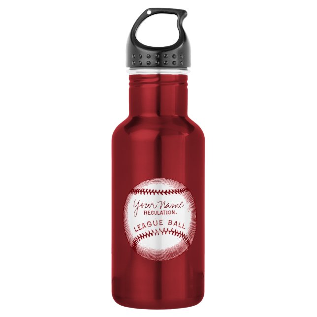 Vintager Baseball, personalisierter Ball Trinkflasche (Vorderseite)