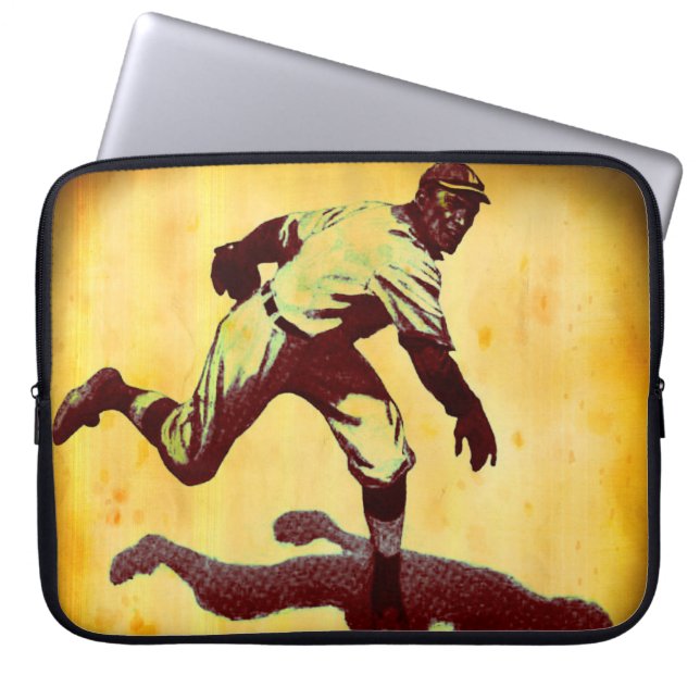 Vintager Baseball-Pitcher-Laptop-Computerschlauch Laptopschutzhülle (Vorderseite)