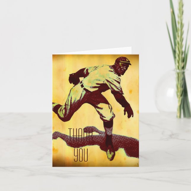 Vintager Baseball-Pitcher Vielen Dank Note Card Dankeskarte (Vorderseite)