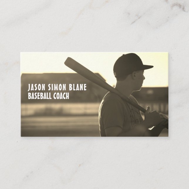 Vintager Baseball-Player, Coach Business Card Visitenkarte (Vorderseite)