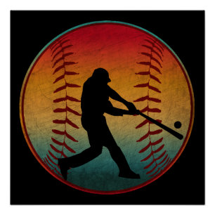 Vintager Baseball-Player Poster