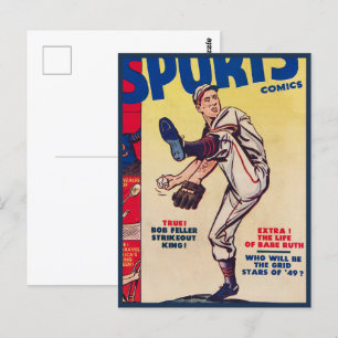Vintager Baseball-Retro-Baseball-Player Postkarte