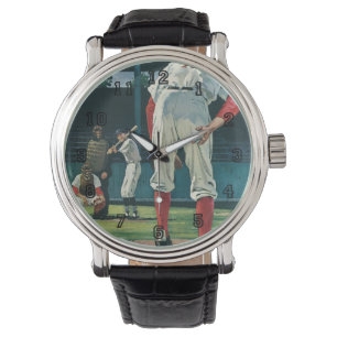 Vintager Baseball-Spieler-Spieler-Spieler-Spieler Armbanduhr
