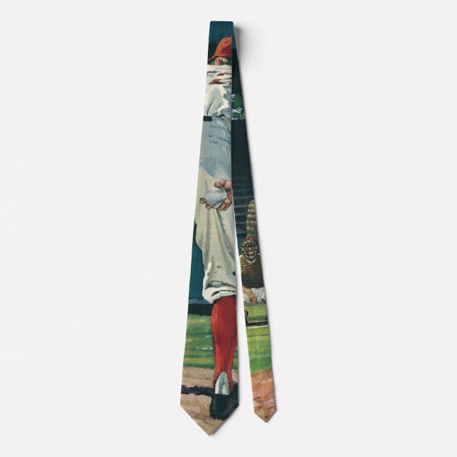 Vintager Baseball-Spieler-Spieler-Spieler-Spieler  Krawatte (Vorderseite)
