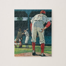 Vintager Baseball-Spieler-Spieler-Spieler-Spieler Puzzle